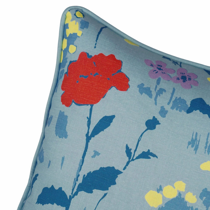 Poppies Pillow Cover in Blue - The Well Appointed House