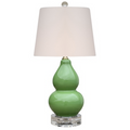 Porcelain Berry Green Double Gourd Lamp - The Well Appointed House