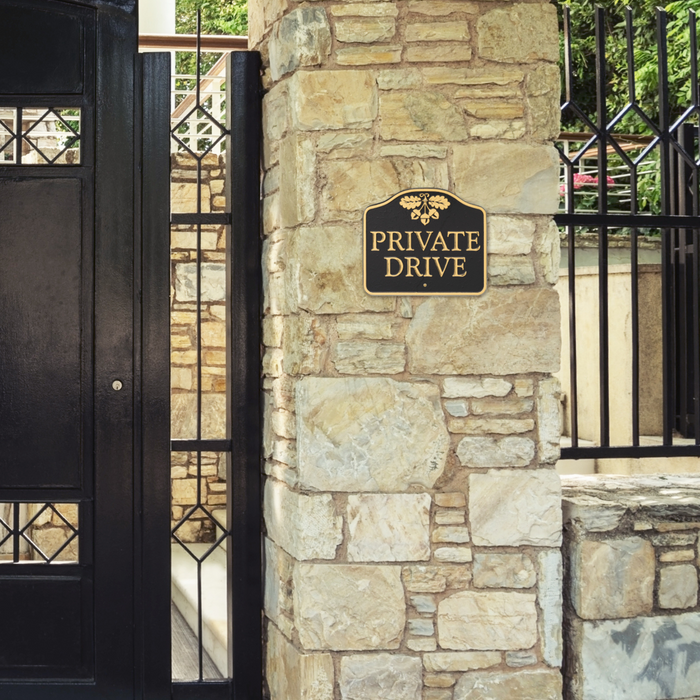 Private Drive Cast Aluminum Wall/Lawn Plaque - The Well Appointed House