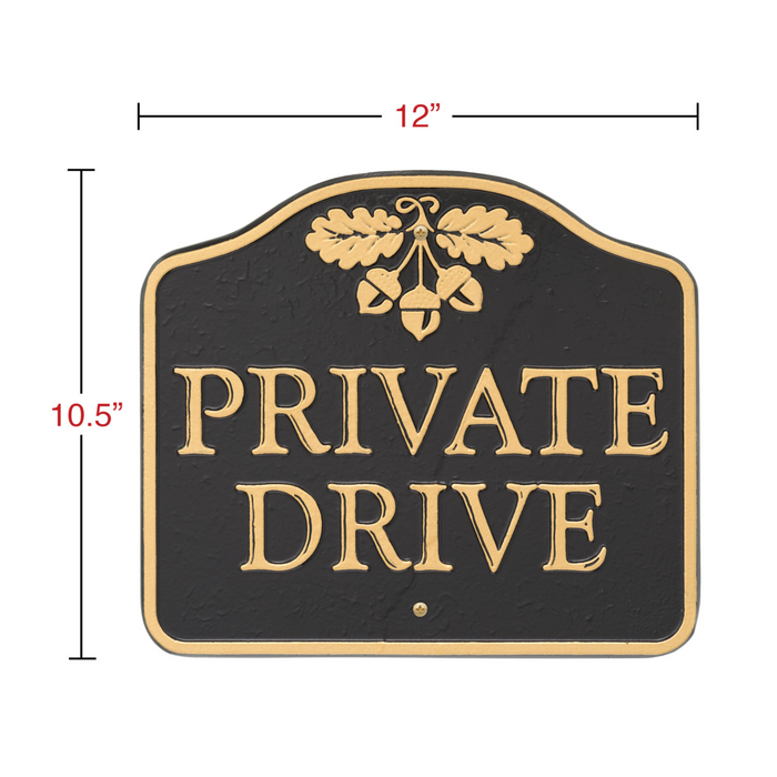 Private Drive Cast Aluminum Wall/Lawn Plaque - The Well Appointed House