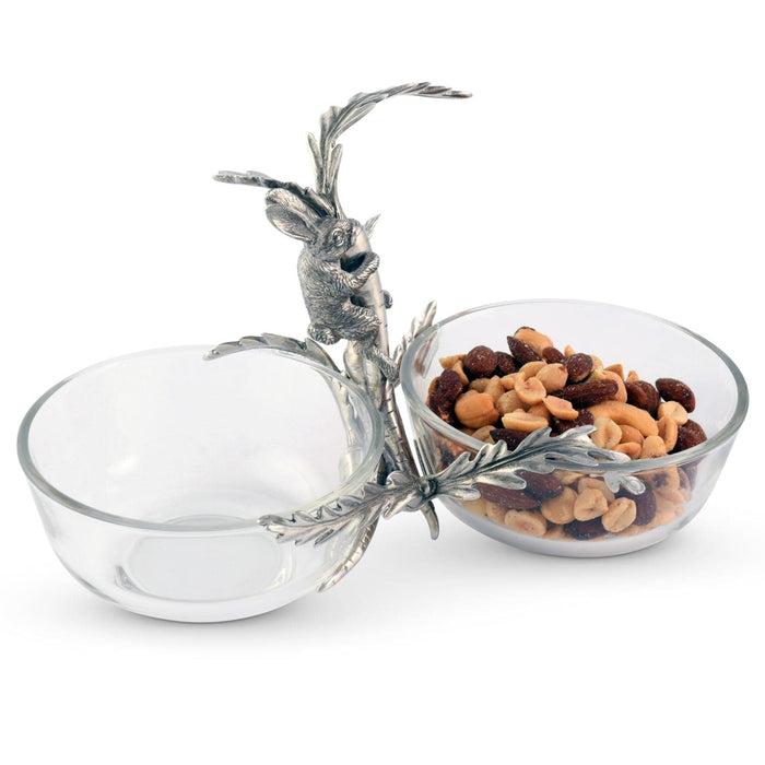 Rabbit / Carrot Double Dish Condiment Server - The Well Appointed House
