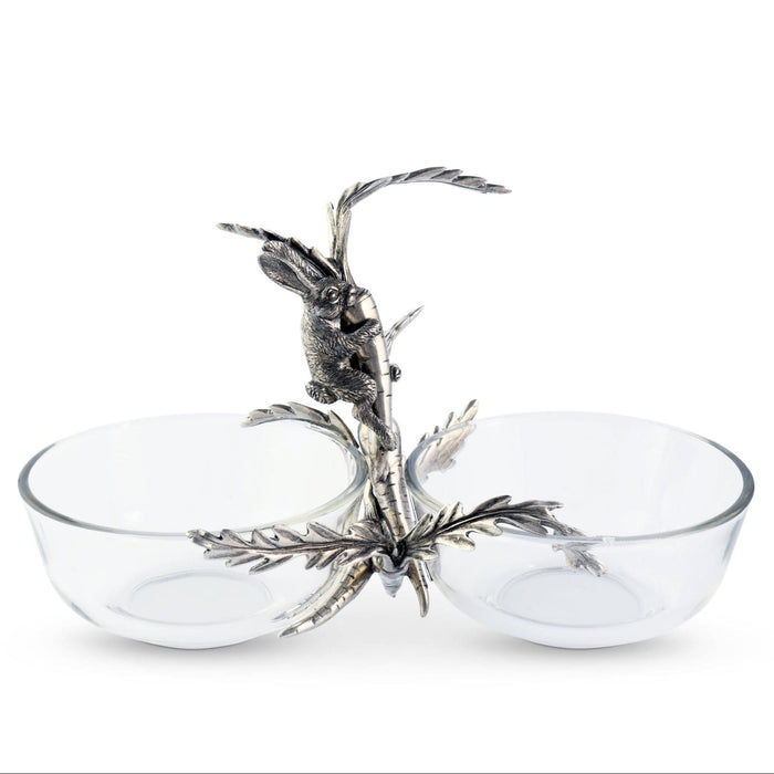 Rabbit / Carrot Double Dish Condiment Server - The Well Appointed House