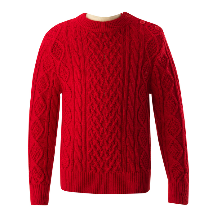 Red Cable Knit Sweater - The Well Appointed House