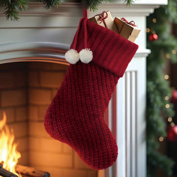 Red Knit Stocking - The Well Appointed House