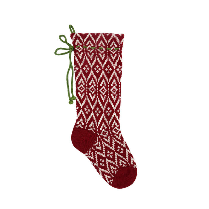 Red Patterned Stocking - The Well Appointed House