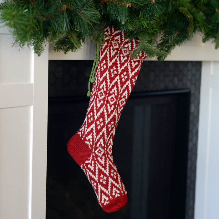 Red Patterned Stocking - The Well Appointed House