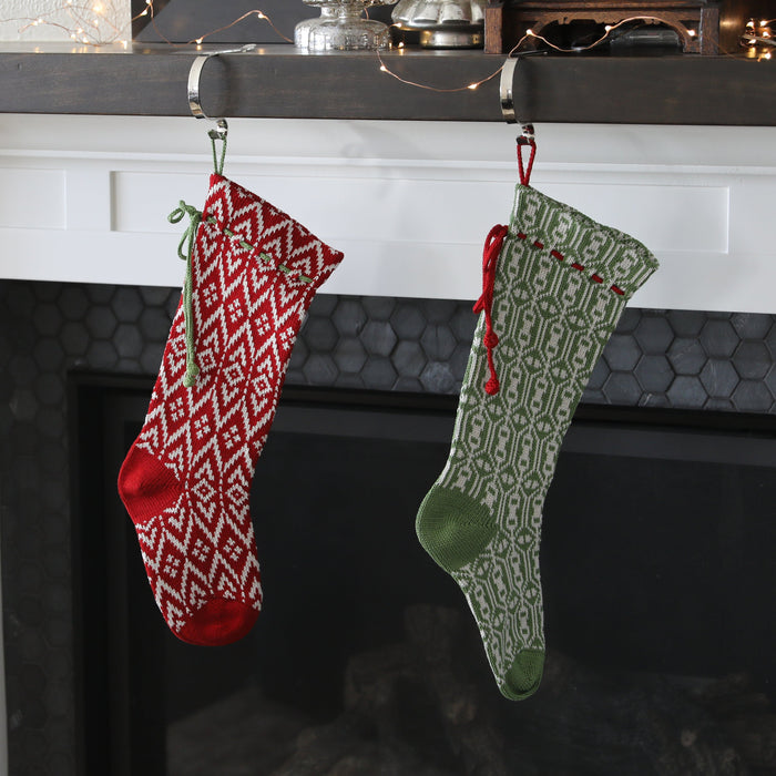 Red Patterned Stocking - The Well Appointed House