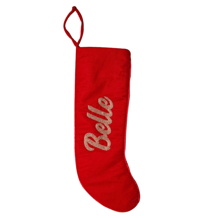 Red Personalized Christmas Stocking - The Well Appointed House
