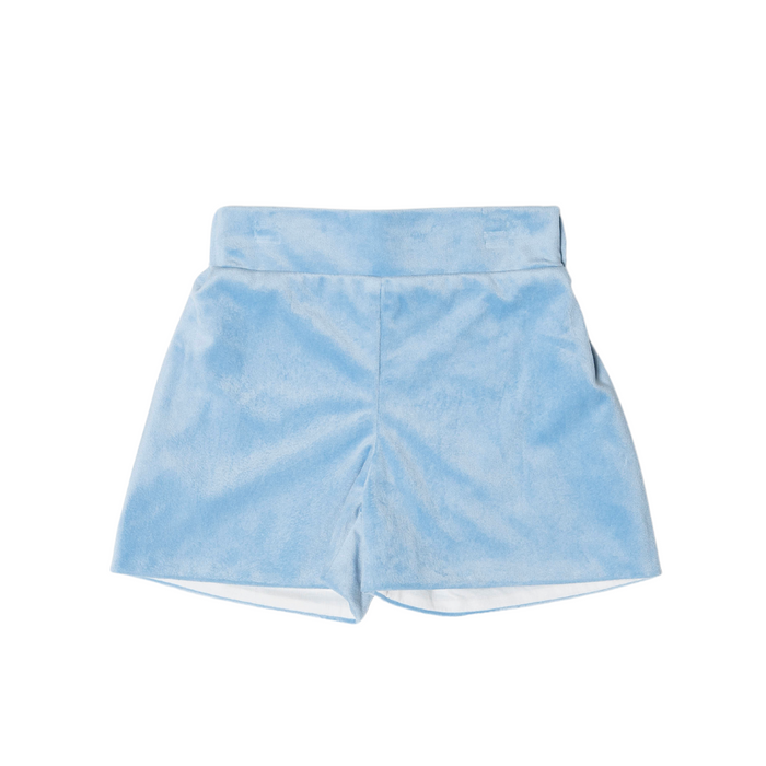 Robert Shorts in Bay Tree Blue Velvet - The Well Appointed House