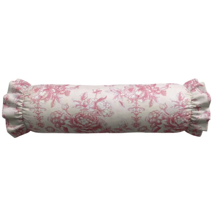 Romantic Bloom Ruffled Bolster Pillow - The Well Appointed House