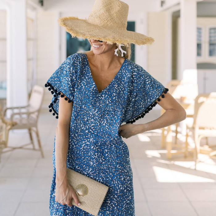 Scalloped Ruby Straw Clutch - The Well Appointed House