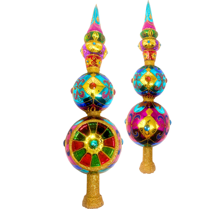 Ruby Sparkling Gem Finial Tree Topper - The Well Appointed House