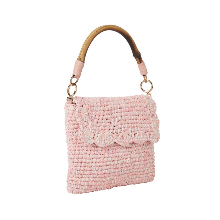 Sabrina Straw Handbag in Pink - The Well Appointed House