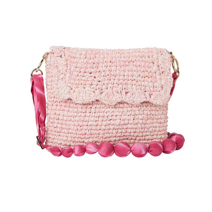 Sabrina Straw Handbag in Pink - The Well Appointed House