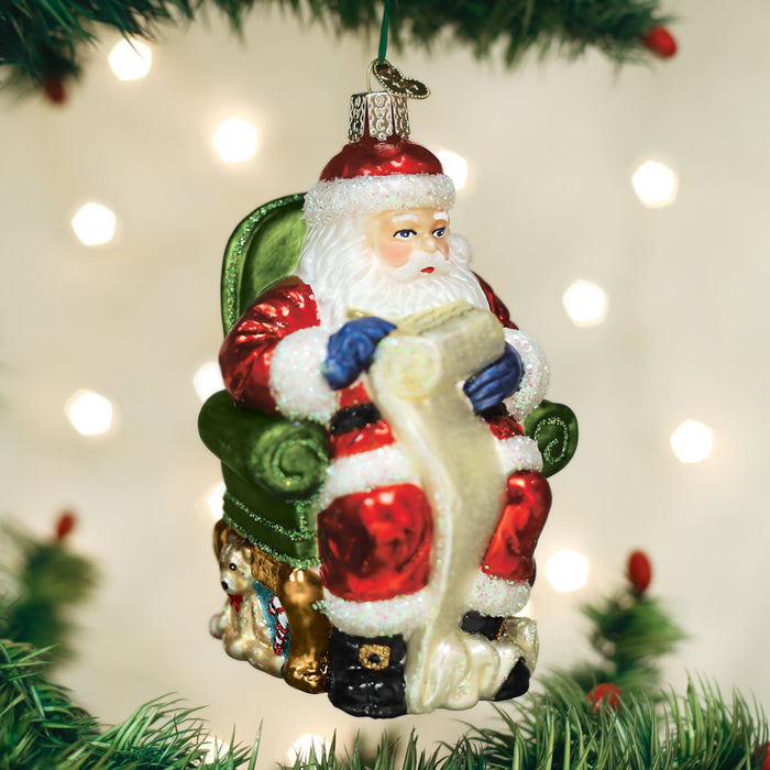 Santa Checking His List Ornament - The Well Appointed House