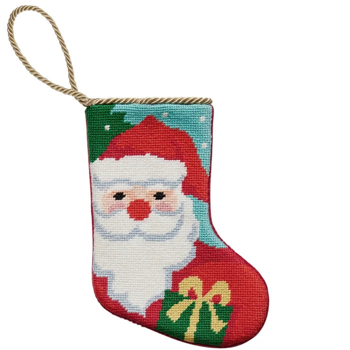 Santa Embroidered Mini Stocking - The Well Appointed House
