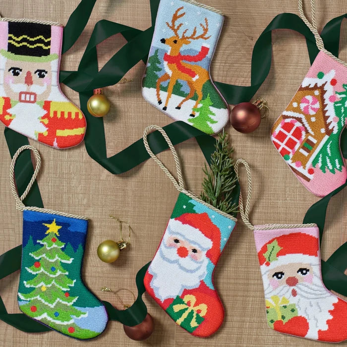Santa Embroidered Mini Stocking - The Well Appointed House
