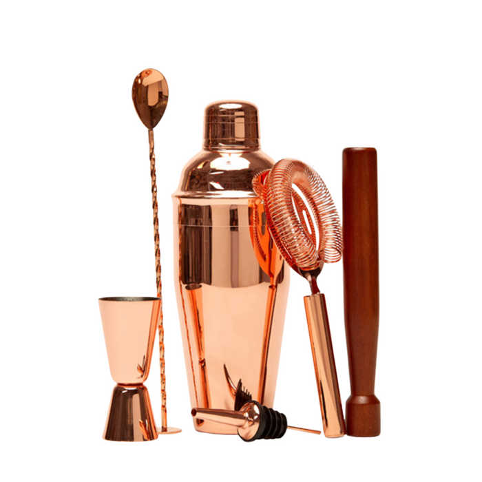 Santino 6-Piece Bar Tool Set in Opulent Copper, Set of 6 - The Well Appointed House