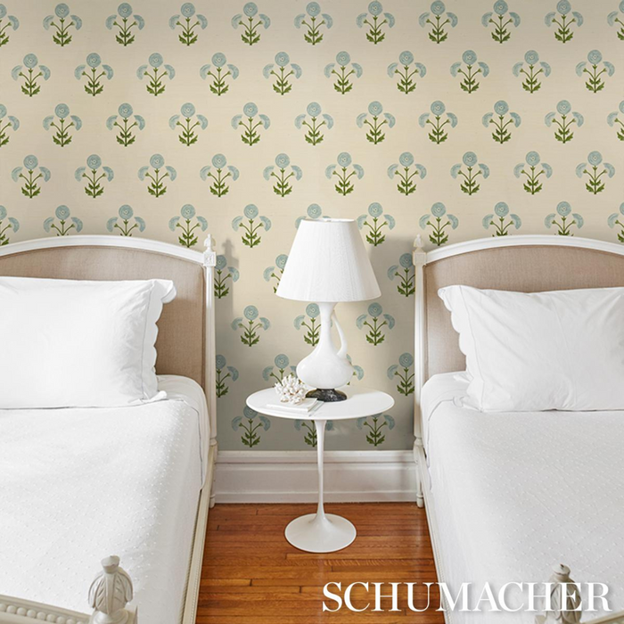 Saranda Flower Sisal Wallpaper - The Well Appointed House