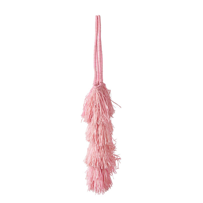 Pink Sasha Woven Raffia Tote - The Well Appointed House