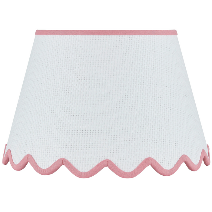 Scalloped White Raffia Shade - The Well Appointed House