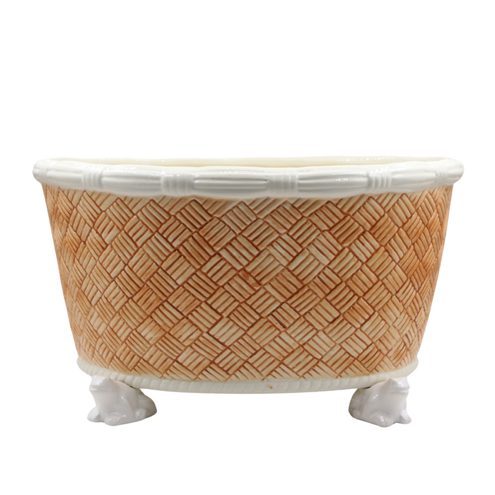 Sepia Basket Weave Centerpiece - The Well Appointed House