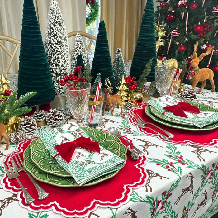 Set of 4 Enchanted Christmas Reindeer Napkins - The Well Appointed House