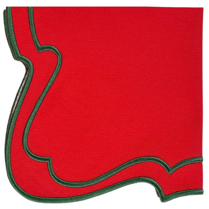 Set of 4 Red Christmas Belle Napkins - The Well Appointed House