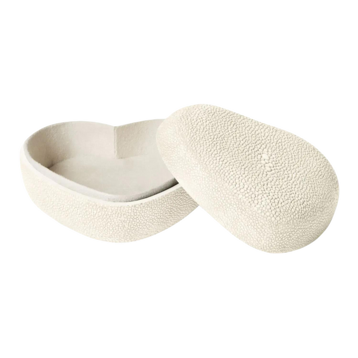 Shagreen Heart Box, Cream - The Well Appointed House