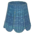 Small Seagrass Cordless Shade Cover (Scalloped in Blue) - The Well Appointed House