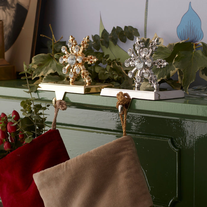 Snowflake Stocking Hook, Gold - The Well Appointed House