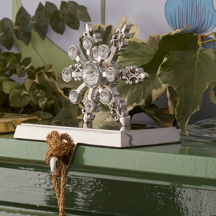 Snowflake Stocking Hook, Silver - The Well Appointed House