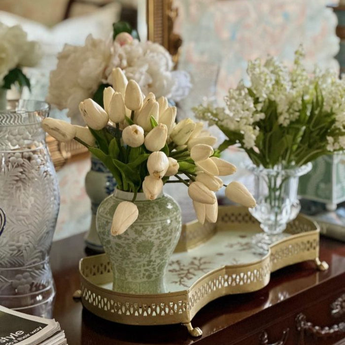 Soft Green Floral Jar (3 Sizes) - The Well Appointed House