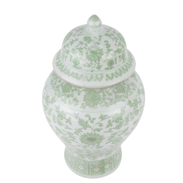 Soft Green Floral Jar (3 Sizes)