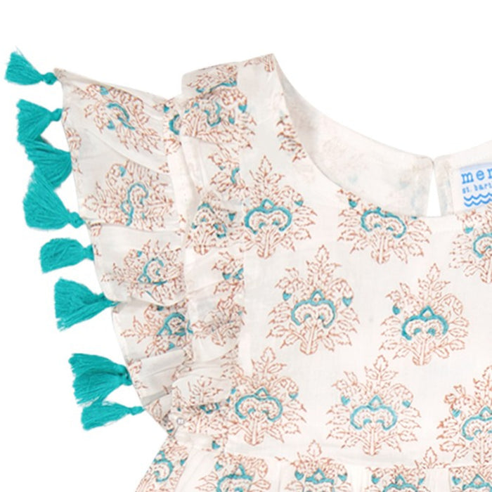 Sophie Girls Tassel Dress Aqua Rhapsody - The Well Appointed House