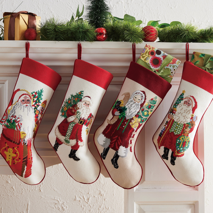 Spirits Bright Embroidered Stocking - The Well Appointed House