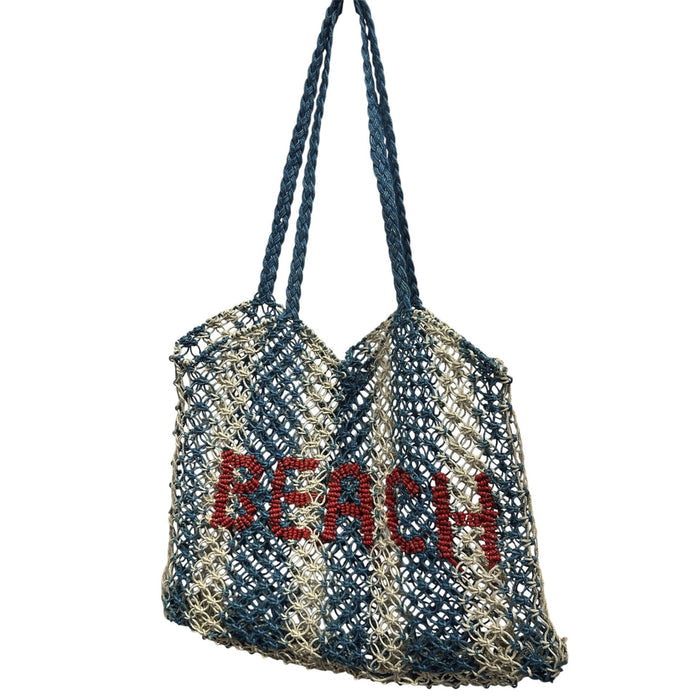 St Jean Jute Beach Tote "Beach" - The Well Appointed House
