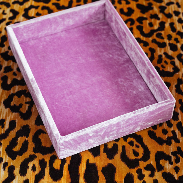 Stackable Silk Velvet Jewelry Tray in Berry - The Well Appointed House