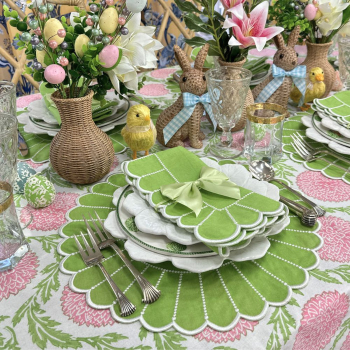 Studio Collection Pippa Napkin in Green/White, Set of 4 - The Well Appointed House