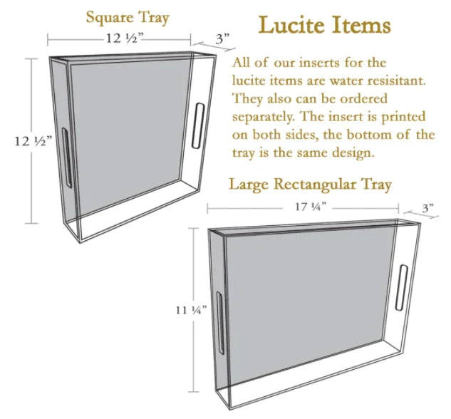 Taupe Antelope Lucite Tray, Available in Six Sizes - Decorative Trays - The Well Appointed House