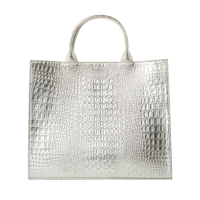 The Adelaide Handbag, Silver Croc - The Well Appointed House