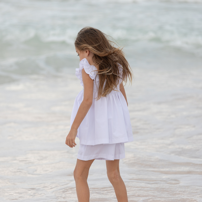 The Harper Set in Classic White with Rainbow Smocking - The Well Appointed House