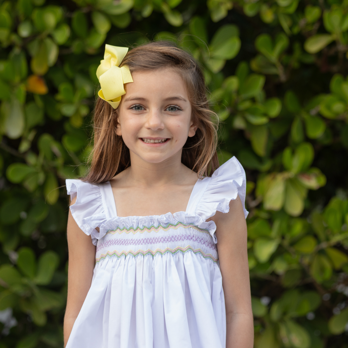 The Harper Set in Classic White with Rainbow Smocking - The Well Appointed House