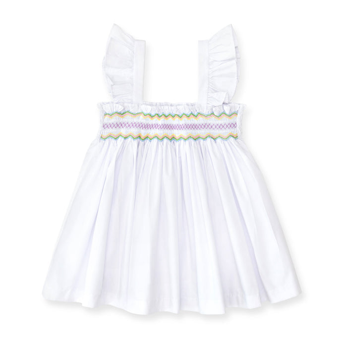 The Harper Set in Classic White with Rainbow Smocking - The Well Appointed House