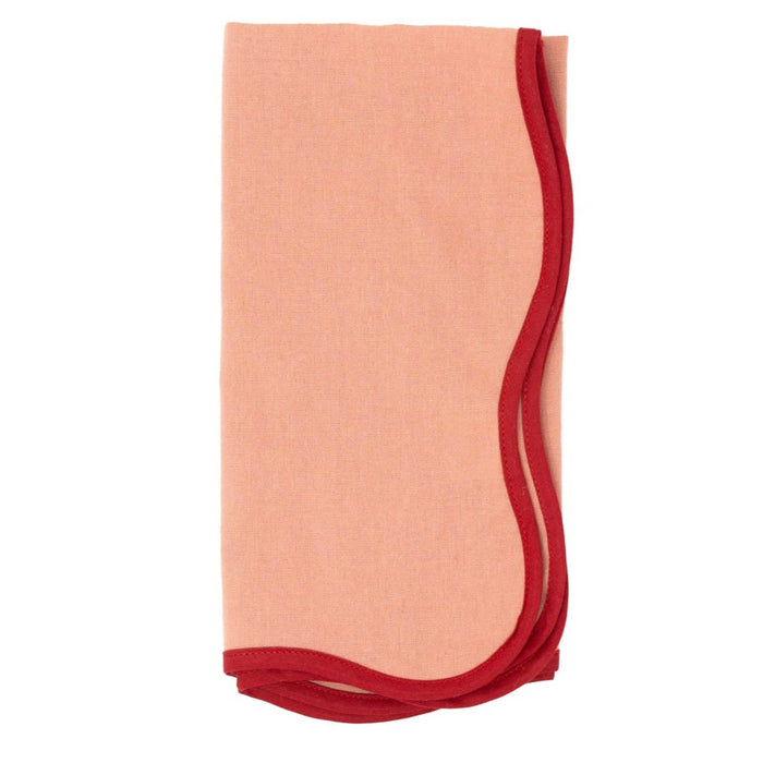 The Scalloped Napkin Set in Tomato - The Well Appointed House