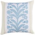Thora Blue With Eggshell Linen Back Decorative Throw Pillow - The Well Appointed House