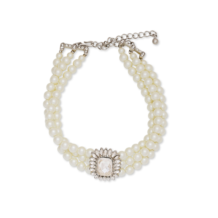 Three Row Pearl & Crystal Choker - The Well Appointed House
