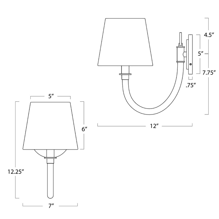 Treble Sconce Single - The Well Appointed House
