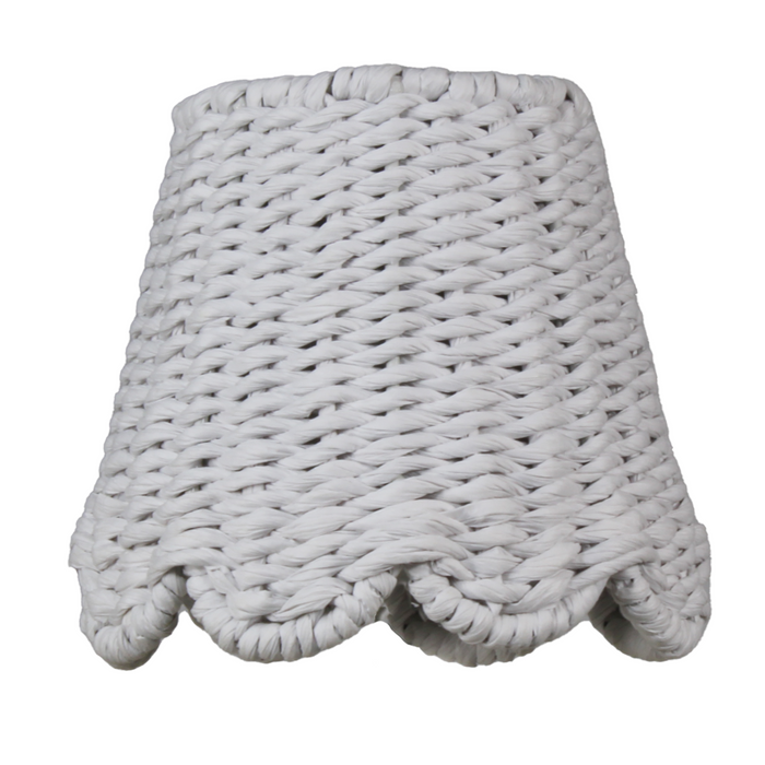 Twisted Paper Lampshade, Scalloped in White - The Well Appointed House