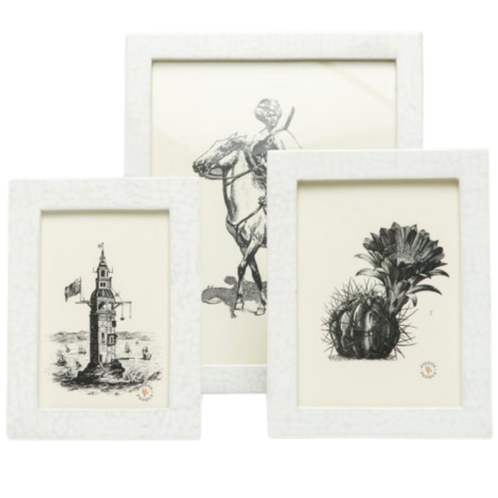 Westport Picture frame in White Lacquered Eggshell - The Well Appointed House